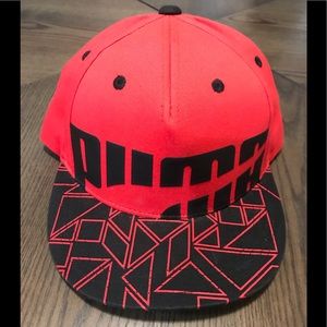 Red and Black puma snap back